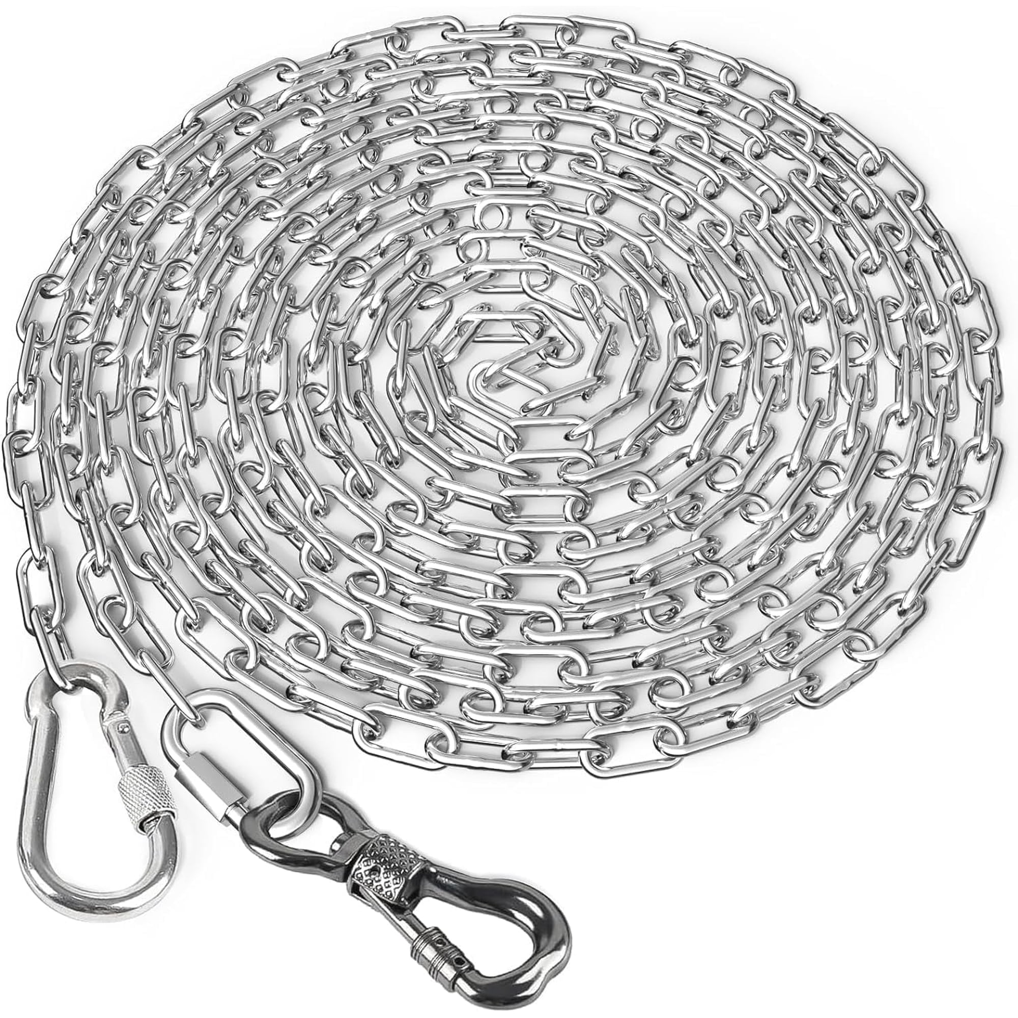 Aystkniet 15 ft Chew-Proof Dog Chain, Heavy-Duty Stainless Steel Tie-Out Cable for Large Dogs, 200 lbs Capacity