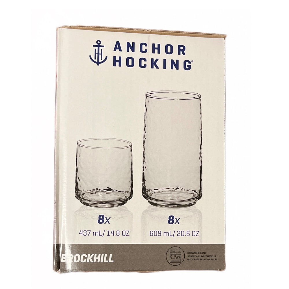 Anchor Hocking Manchester 16-Piece Glass Drinkware Set – Hemlock Hardware