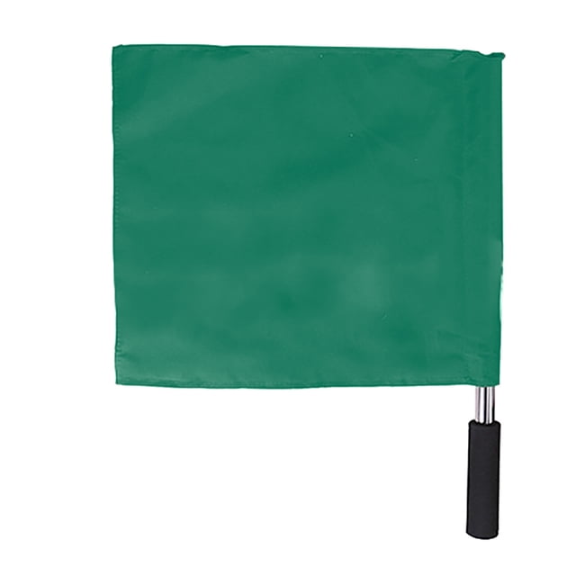 Patrulla de la esquina de atletismo en competiciones de carreras deportivas Señal de bandera verde