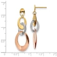 thumbnail image 3 of FB Jewels Leslie's 14K Tri Color Gold Polished Dangle Post Earrings, 3 of 3