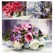 Paul Rubens Solid Watercolor Paint Set, 24 Vivid Floral Colors x 2 ml Artist Grade Watercolor, Bulit-in Palette for Professional Artists, Beginners