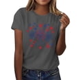thumbnail image 4 of Vetsdori Women's Red White and Blue Shirts Short Sleeve Casual Pullover Fourth of July USA Years Anniversary Independence Day Graphic,Crew Neck Summer Shirts for Women Patriotic, 4 of 7
