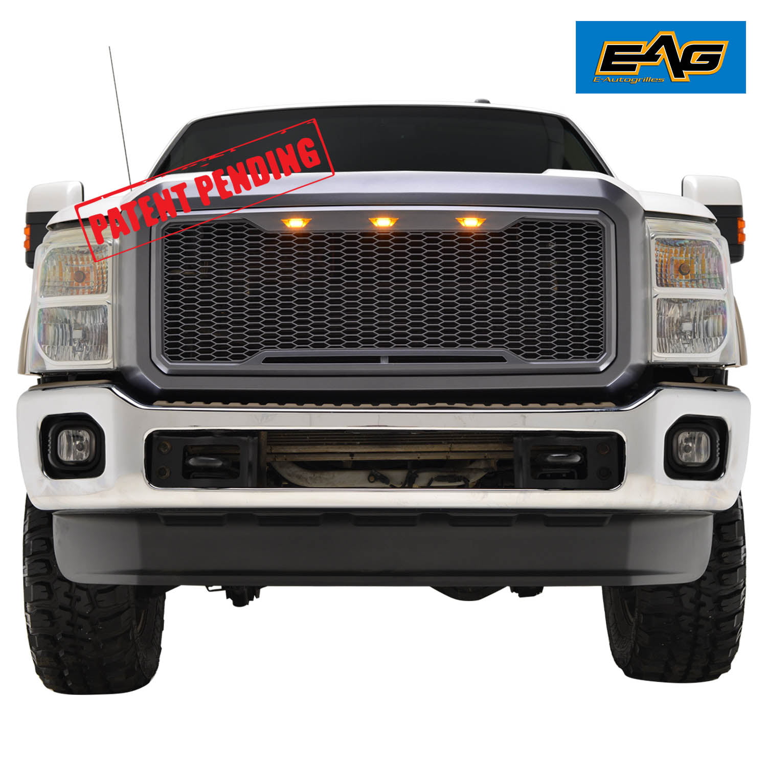 EAG Replacement Upper Grille Front Grill with Amber LED Lights for