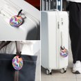thumbnail image 6 of Robot Unicorn Attack Set of 2pcs PU Leather Round Suitcase Tags with Privacy Cover and Name ID Tag - Ideal for Travel Luggage, Handbags, Backpacks, School Bags, 6 of 6
