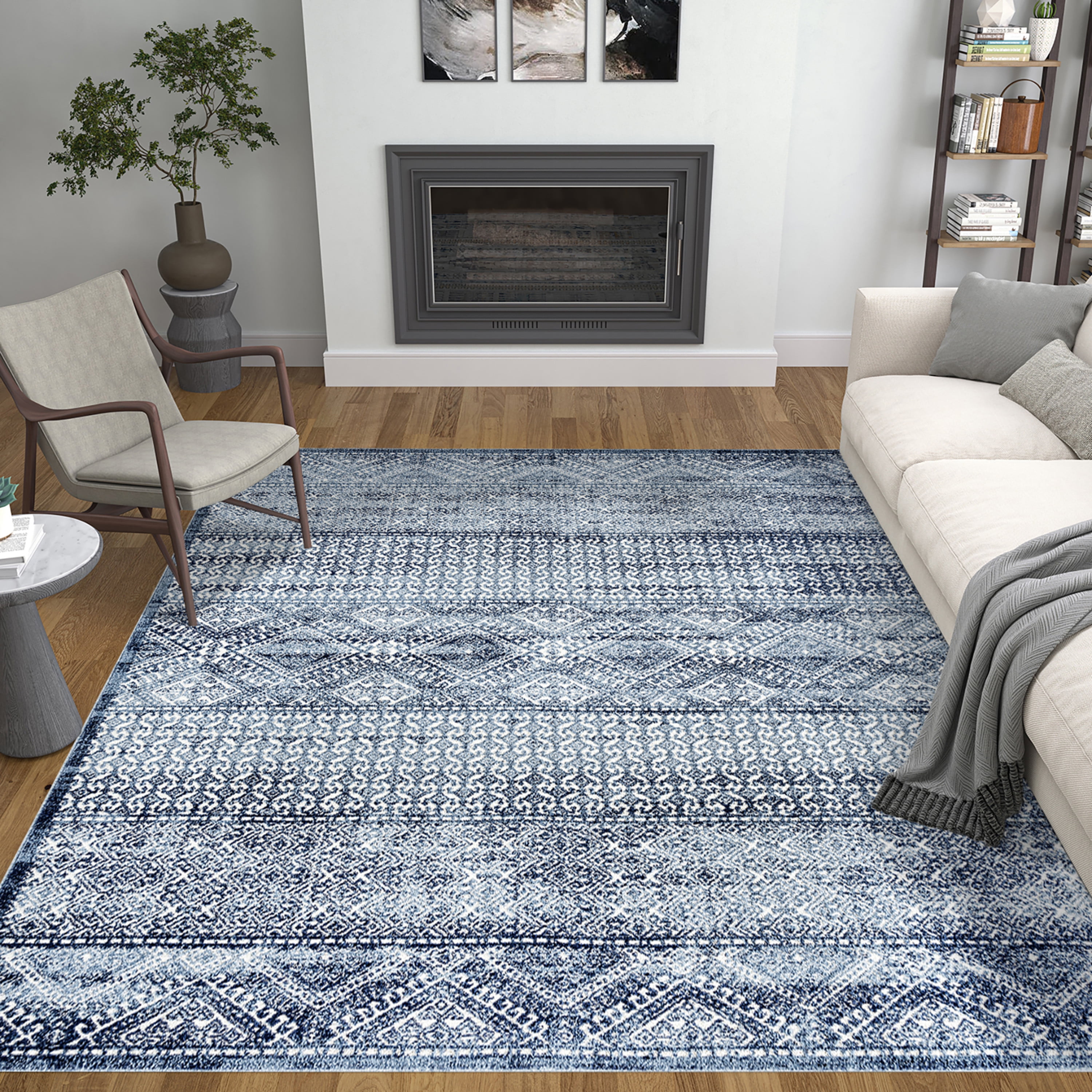 Alverez Moroccan Flatweave Blue Indoor / Outdoor Area Rug Mistana Rug Size: Rectangle 6'5 x 9