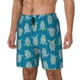 thumbnail image 2 of Haiem Sea Turtle Mens Swim Trunks with Compression Liner 2 in 1 Swimming Shorts Stretch Swimwear Quick Dry,Board Shorts-Small, 2 of 9