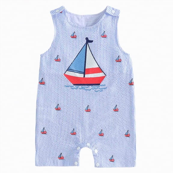 mgoYE 9-12 Month Boy Clothes Baby Boy Tank Romper Cute Outfit Boy Summer Striped Sleeveless Jumpsuit Birthday Gift(Blue,3-6 Months)