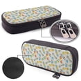 thumbnail image 4 of Picia Skateboard Pattern Large Capacity PU Leather Pencil Case Organizer Pen Marker Holder Double Zipper Storage Bag Big Pencil Pouch for College Office, 4 of 6