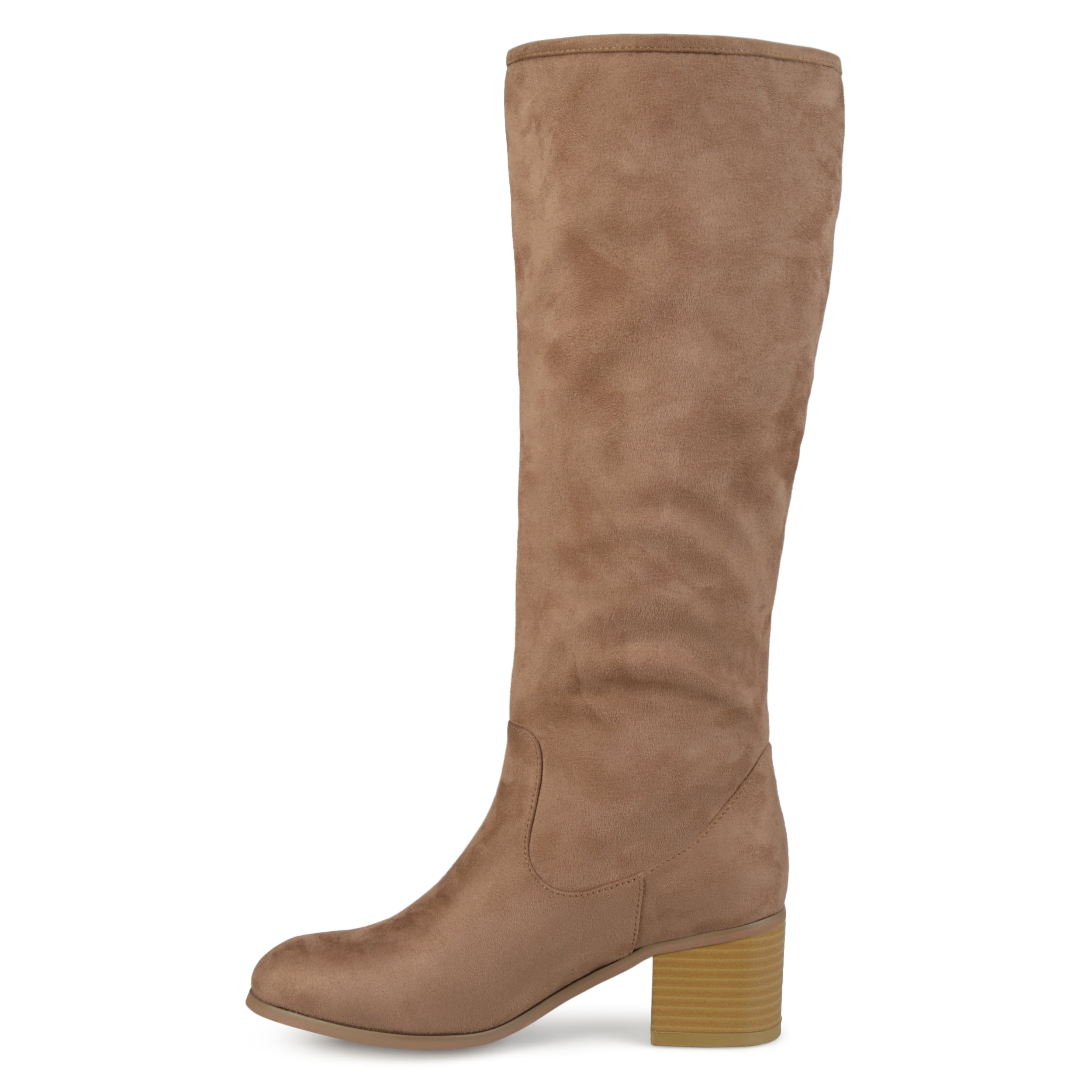 Journee Womens Sanora Wide Calf Stacked Heel Riding Boots