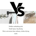 thumbnail image 2 of Tri-Fold Wall Mounted Clothes Drying Rack, Foldable Portable Garment Rack with 15 Windproof Hooks, for Balcony,Laundry,Bathroom, White, 2 of 7