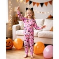 thumbnail image 2 of Aideaone Kids Halloween Pajamas Set Long Sleeve Sleepwear for Boys and Girls Ages 2 8 Years Spooky Printed Top and Pants, 2 of 7