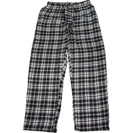 - NORTY Mens Pajama Sleep Lounge Pant - 100% Brushed Cotton Flannel - 8 Prints, 40769 Black-White Plaid / X-Large