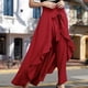 thumbnail image 5 of Cintura Wrap Faldas Pantalones Falda larga casual para mujer Cintura elástica Estilo elegante Traje diario (Rojo XXL) Ygjytge para Mujer Rojo T S, 5 of 6