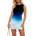 thumbnail image 3 of Women s Casual Dress and Feature from Women's Summer Sleeveless Boat Neck Dress Slim Fit Party Club Bodycon Dresses never repeating words across the Blue M, 3 of 4