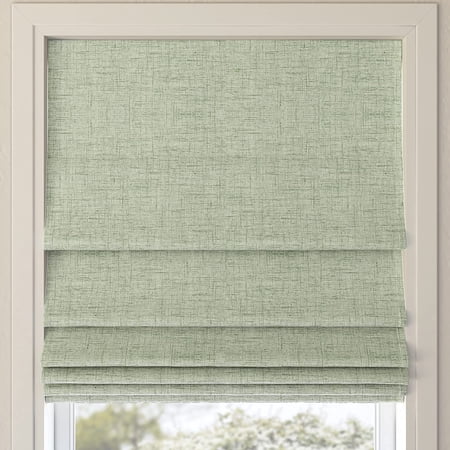 Textured Total Blackout Cordless Shade, 33" x 64", Sage Green