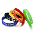 thumbnail image 5 of 5 Pcs/ Ensemble Bracelets en Silicone Sportifs pour Femmes Hommes Type Médical 1/2 Bande Diabétique, 5 of 5