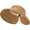 Khaki, variant on Women Sun Visor Fordable Wide Brim Summer Straw Hat Roll up Adjustable Beach Hat with Bowtie