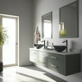 thumbnail image 5 of VIGO Glass Round Vessel Bathroom Sink in Sheer Black with Duris Faucet and Pop-Up Drain in Matte Black, 5 of 12