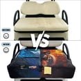 thumbnail image 6 of COEQINE Universal Golf Cart Seat Towel Blanket with 4 Front Pockets & Convenient Fold-Away Design, Fits for EZGO, Yamaha, Club Car and More 2 Person Seats, Ice Fire Wolf Tiger, 6 of 8