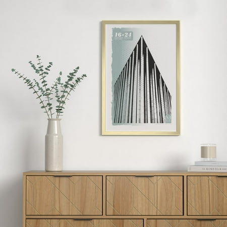 MCS Foundation 16x24 Poster Frame Traditional Brass, Vertical & Horizontal Wall Hanging Large Picture Frame for Photos, Posters & Art Prints (1-Pack)