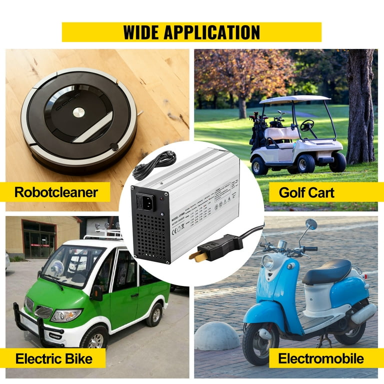  VEVOR Golf Cart Battery Charger 36V Club Car Charger 18A Golf  Cart Electric Charger Splayed Plug/LED Club Car Battery Charger Aluminum  Shell Power Wise Golf Cart Battery Charger for Ez Go
