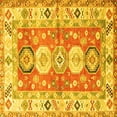 thumbnail image 1 of Ahgly Company Machine Washable Indoor Square Geometric Yellow Traditional Area Rugs, 3' Square, 1 of 4
