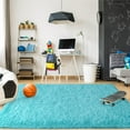 thumbnail image 4 of Arogan Modern Soft Fluffy Carpet for Living Room, Bedroom and Children's Room, Teal, 5'x8 '., 4 of 7