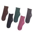 thumbnail image 2 of Cheers.US 2 Pairs Women Lady Girls Fashion Solid Color Glitter Ribbed Breathable Cotton Middle Tube Socks, 2 of 7