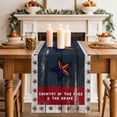 thumbnail image 2 of Vintage Star Table Runner, U.S. Flag Blue Red Wood Striped America Independence Day Cotton Linen Kitchen Table Decoration Washable Dining Tabletop Runners for Home Party Decor 13x108 Inches, 2 of 9