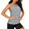 thumbnail image 2 of Zufioo Abstract leaves fox Print Women's Vest, Sleeveless Quick-drying Sports T-shirt, Suitable for Yoga, Running, Fitness-X-Large, 2 of 7