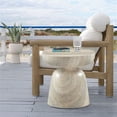 thumbnail image 2 of Afuera Living Contemporary Travertine Finish Concrete Indoor/Outdoor End Table, 2 of 6