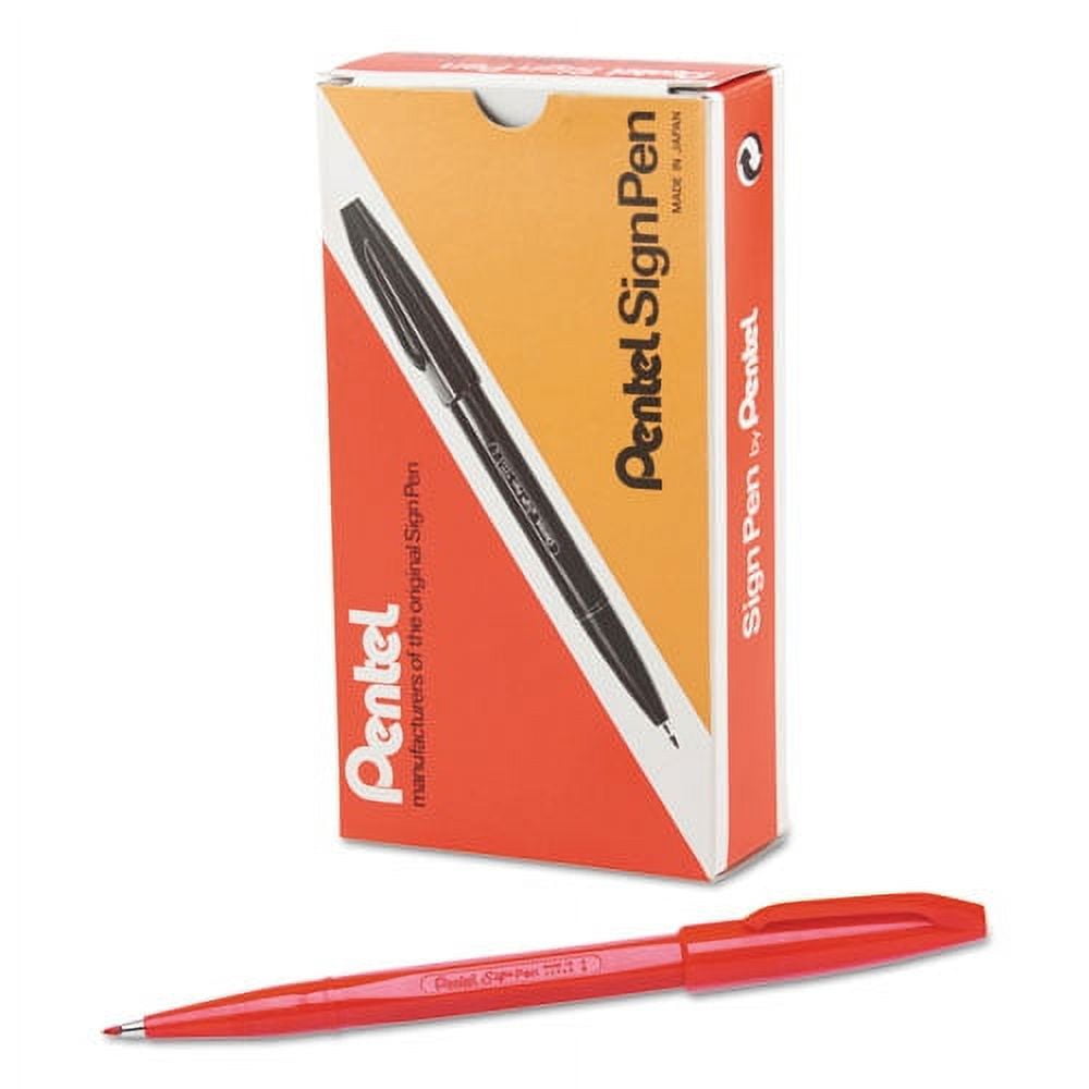 Sign Pen Fine Point Color Marker, Extra-Fine Bullet Tip, Red, Dozen | Bundle of 2 Dozen