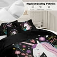 thumbnail image 4 of Sleepwish Kids Bedding Set 4 Pieces Super Soft Black Unicorn Twin Comforter Set for Girls, 4 of 8