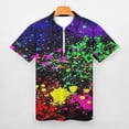 thumbnail image 3 of Wet Paint Retro Color Splash Men Zipper T-shirt Summer Casual Short Sleeve T-shirt Top, 3 of 7