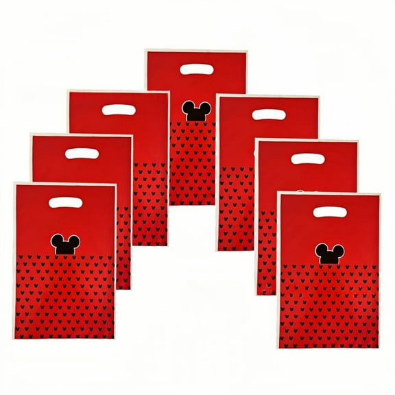 20Pcs Mickey Anime Cartoon Theme Party Gift Bags, Handheld Favor Candy Bags with Carry Handle for Birthday Party Decorations Supplies