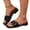 Black, variant on Womens Woven Strap Beaded Sandal , Boho Floral Sandals Braided StrapSandals ,Accents for Summer Beach and Casual Daily Wear, Comfortable Cushioned Insole