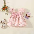 thumbnail image 6 of Edvintorg Flower Girl Dress 6Months-3Years Toddler Baby Girl Summer Dresses Cute Daisy Round Neck Bubble Sleeve Bow Short Sleeve Dress, 6 of 7