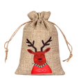 thumbnail image 1 of Bolsa de almacenamiento de dulces de Navidad, decoración de árbol de Navidad, medias de lino, bolsas de dulces de navidad, regalos de Papá Noel, Año Nuevo, 2023, 1 of 4
