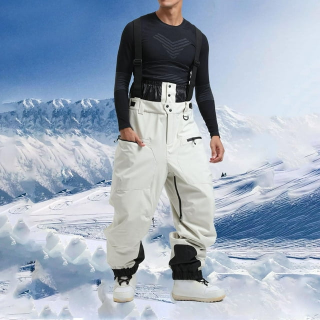 Pantalones largos de esquí para hombre y mujer, con acolchado grueso, cálidos, de una sola tabla y de doble tabla, resistentes al viento, de invierno, de poliéster.
