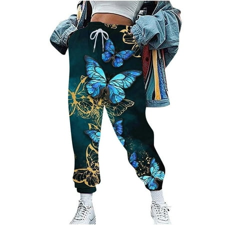 

Mrat Full Length Pants Women s High Waist Jean Ladies Comfortable Fashion Printing Casual Printed Elastic Waist Tunic Pants Scrub Pants For Female Jogger Style