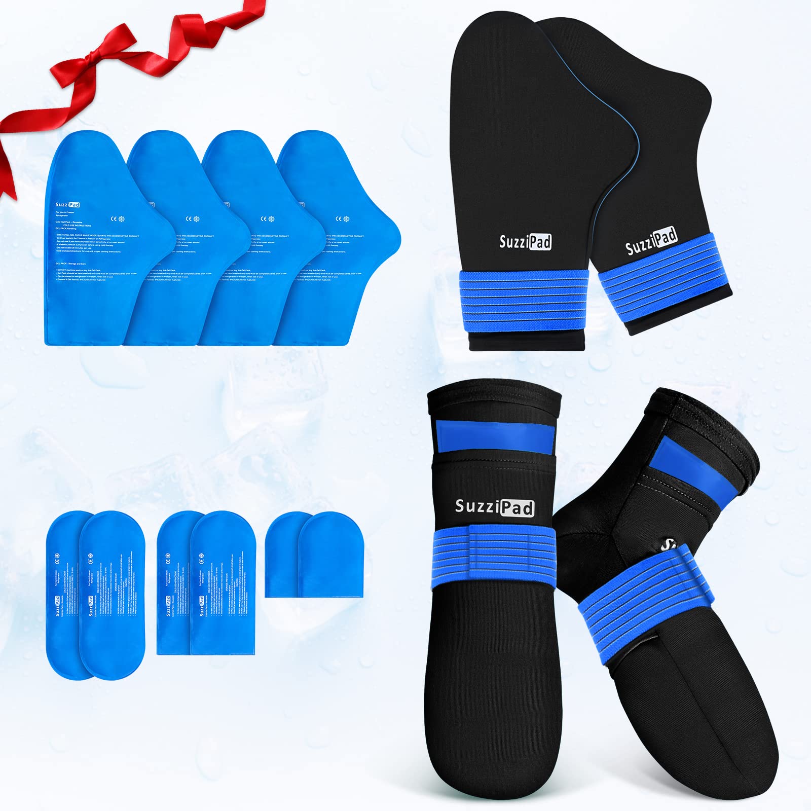 SuzziPad Foot Ice Pack Cooling Socks & Cold Gloves for Chemotherapy Neuropathy, Comfort Items