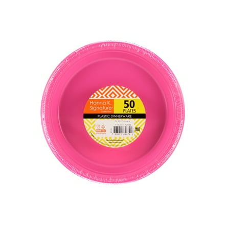 Hanna K, Plastic Plate, 7", Hot Pink, 50ct