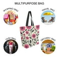 thumbnail image 7 of FORMRS Womens Canvas Tote Bag with Zipper Inner Pocket Shoulder Handbag, Pink Flowers, 7 of 7