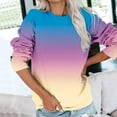 thumbnail image 2 of Dyegold Womens Casual Long Sleeve Sweatshirt Crew Neck Cute Gradient Pullover Tops Oversized Sweater Shirt Fall Fashion 2023, 2 of 5