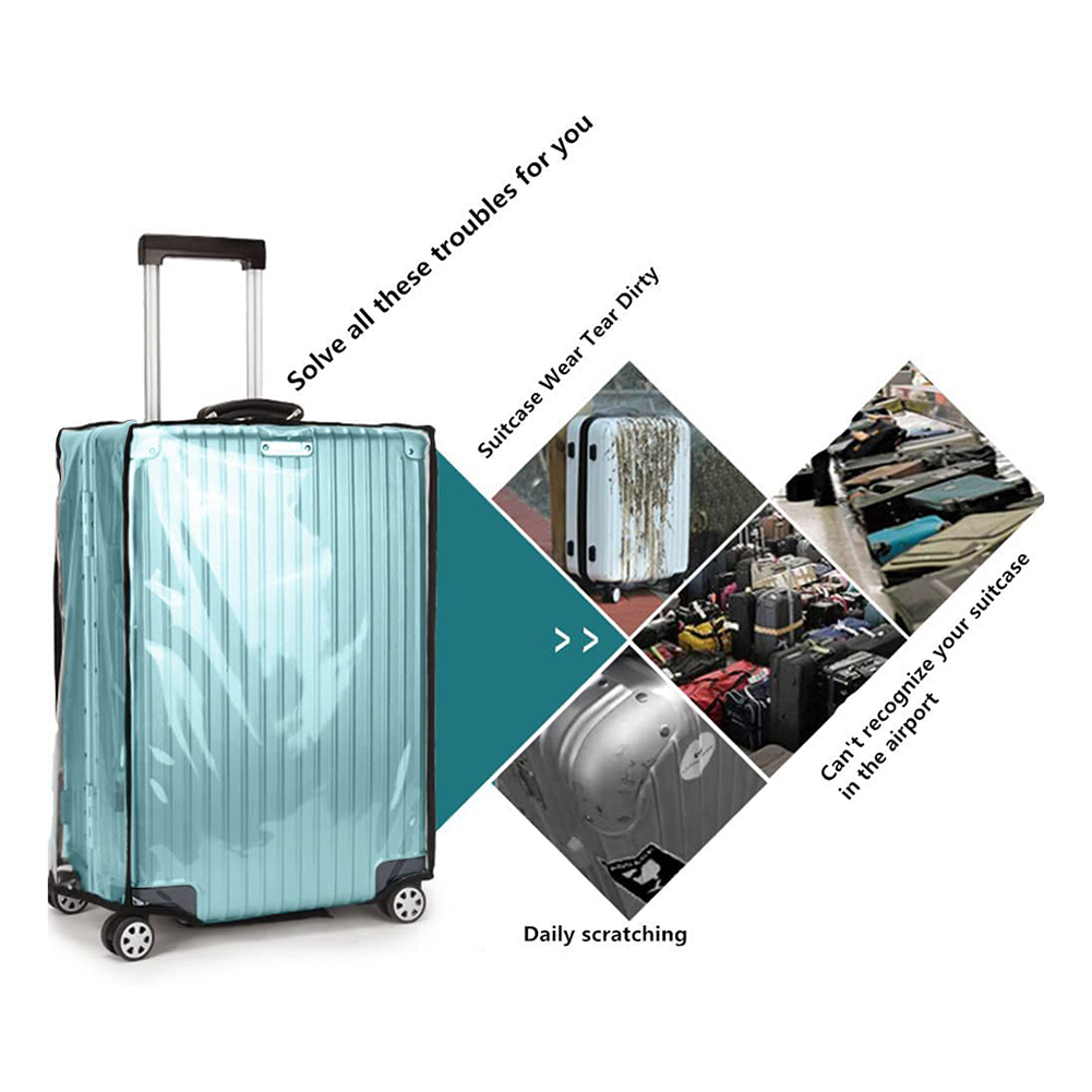 Housse De Protection Valise Extensible - Lavable, Pour Valises 22-25 Pouces, Avec étiquette, Gris