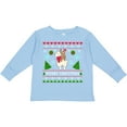 thumbnail image 3 of Inktastic Merry Christmas Sloth and Llama Ugly Sweater Style Boys or Girls Long Sleeve Toddler T-Shirt, 3 of 5