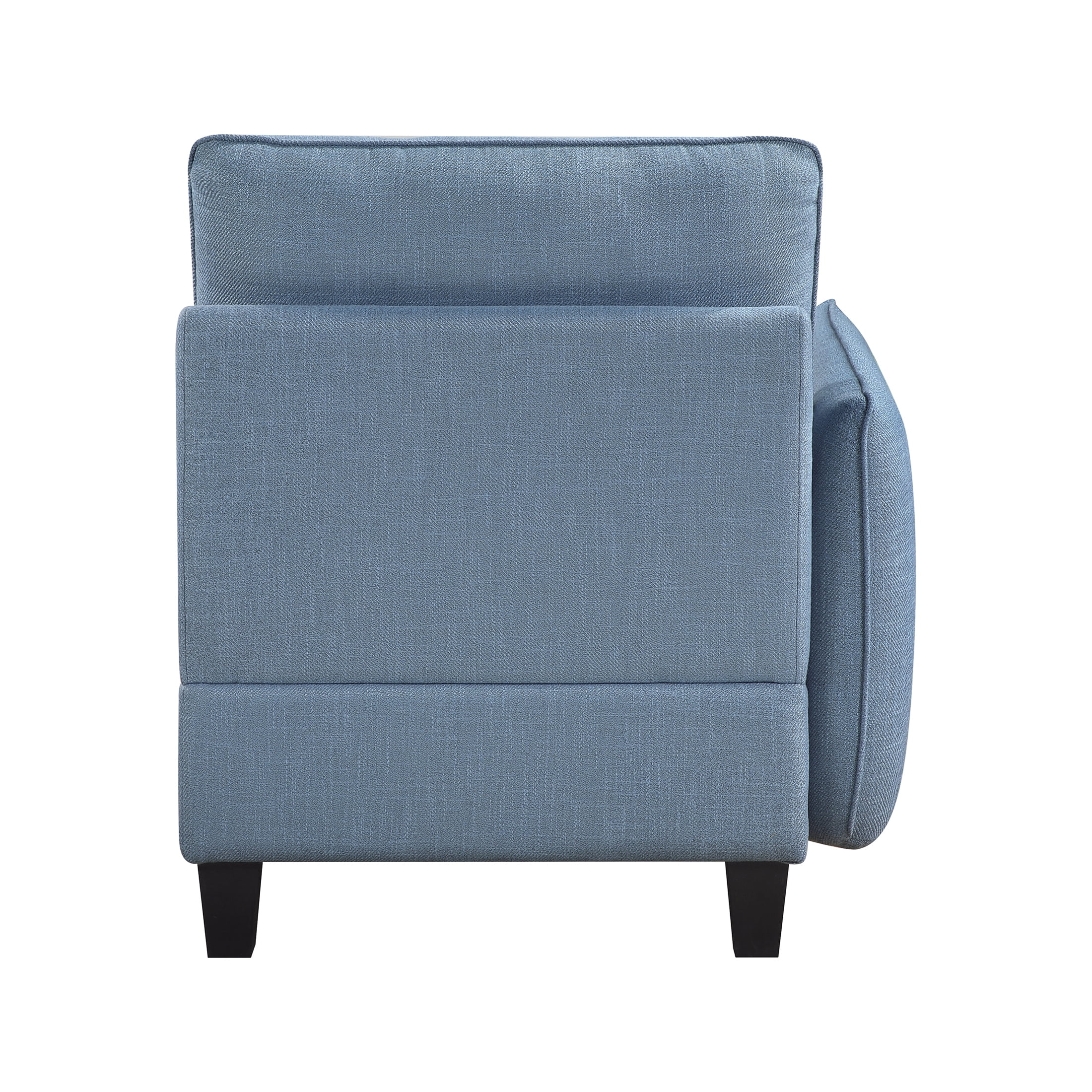 OakvillePark Silvercross Textured Fabric Reversible Chair with One Arm and Storage, Module for Modular Sectional Sofa, Blue