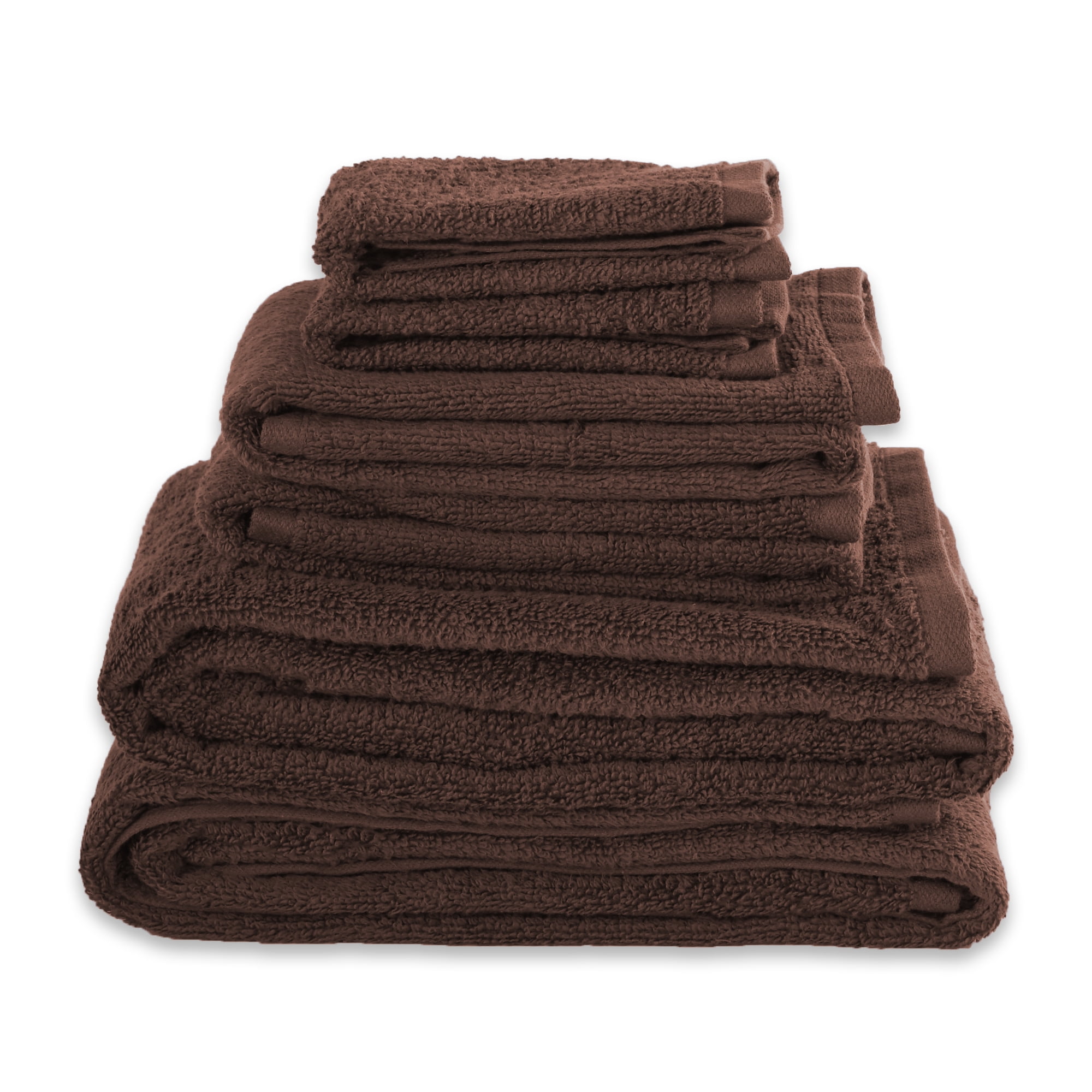 100 Cotton Bath Towels, 6Piece Set, Coffee Brown