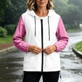 thumbnail image 7 of DeHolifer Women's Rain Jacket Lightweight Windbreaker Drawstring Full Zipper Outwear Jacket with Hood Hot Pink S, 7 of 7