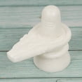 thumbnail image 5 of IBA Indianbeautifulart Stone Shivling Statue God Shiva Linga Idol White Color Statue for Meditation Puja Room Religious god Idols Shiva Lingam- Medium 4" x 3.5"Inches, 5 of 6